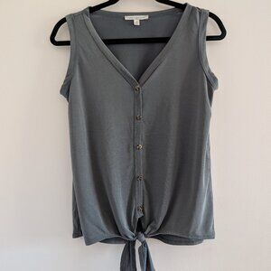 3/$30 flowy button down tie front tank